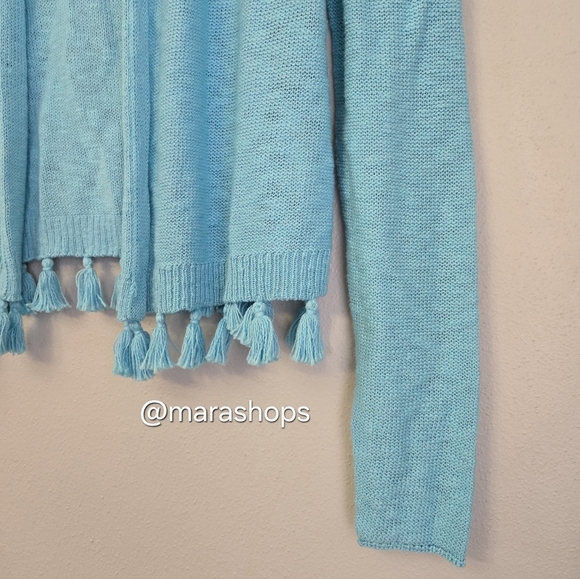 Lilly Pulitzer Faretta Tassle Fringe Open Front Cardigan Sweater - Picture 3 of 7